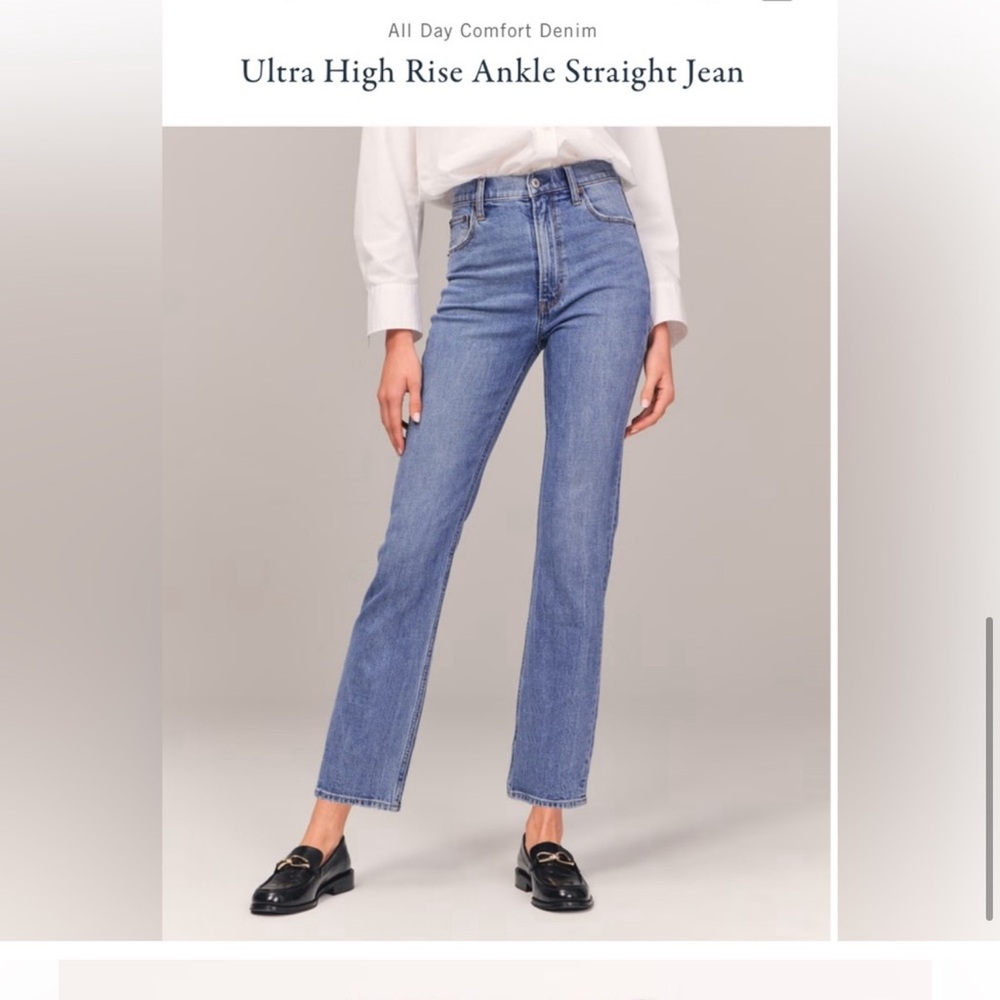 Abercrombie & Fitch Ultra High Rise Ankle Straight Leg Classic Jeans, size 27/4 - Picture 2 of 13